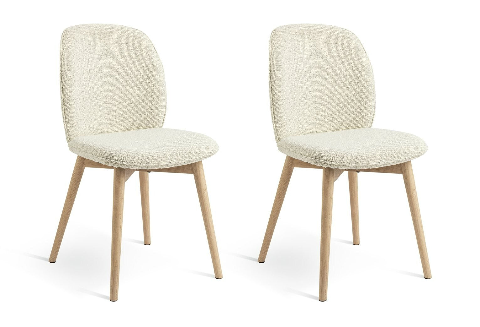 Habitat Laurel Pair of Fabric Dining Chairs - Cream