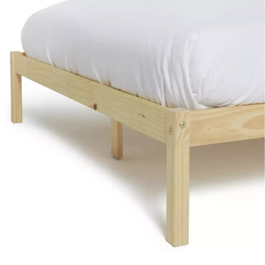 Home Kaycie Small Double Wooden Bed Frame - Pine | Sturdy Durable Furniture