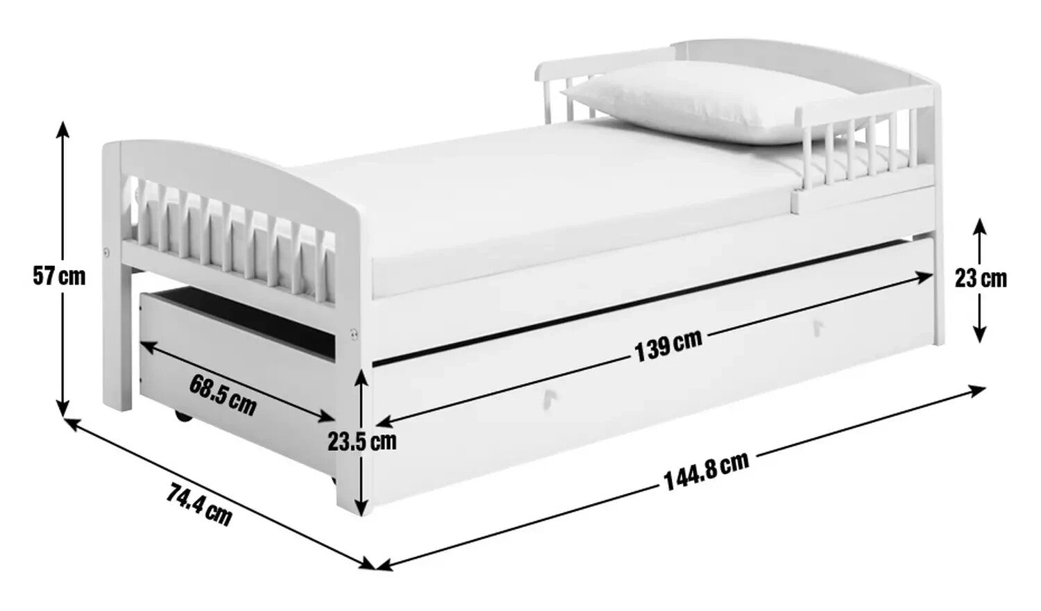 Habitat Jesse Toddler Bed With Drawer - White