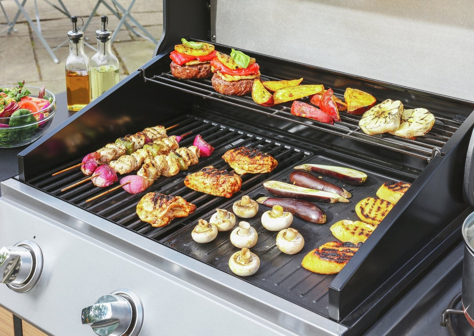 Deluxe 3 Burner with Side Burner Gas BBQ