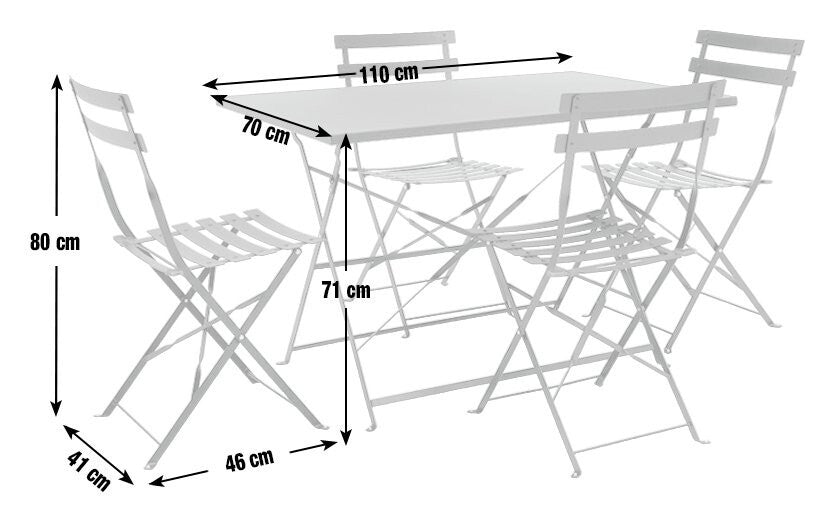 Habitat Eve 4 Seater Folding Metal Patio Set - Black (B+)