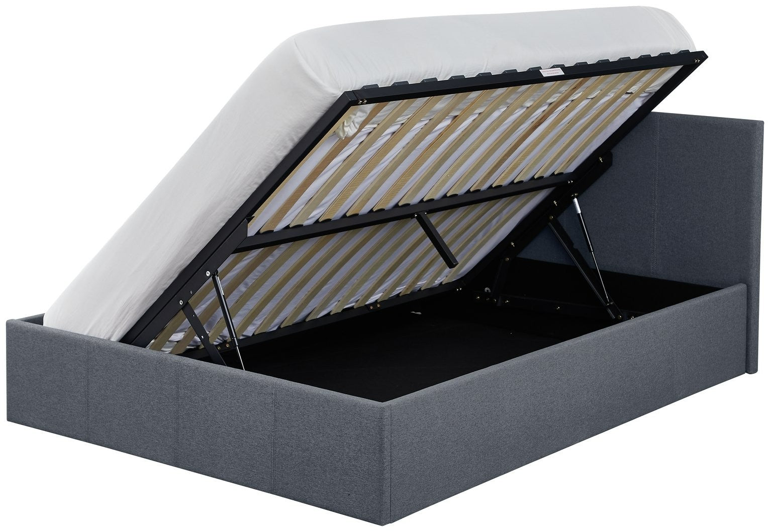 Home Heathdon Small Double Ottoman Bed Frame- Grey | Lift-up bed frame grey