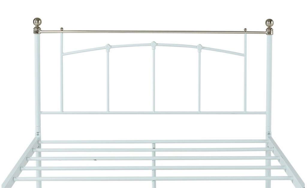 Yani Kingsize Metal Bed Frame - White With Kingsize 1000 Pocket Sprung Mattress