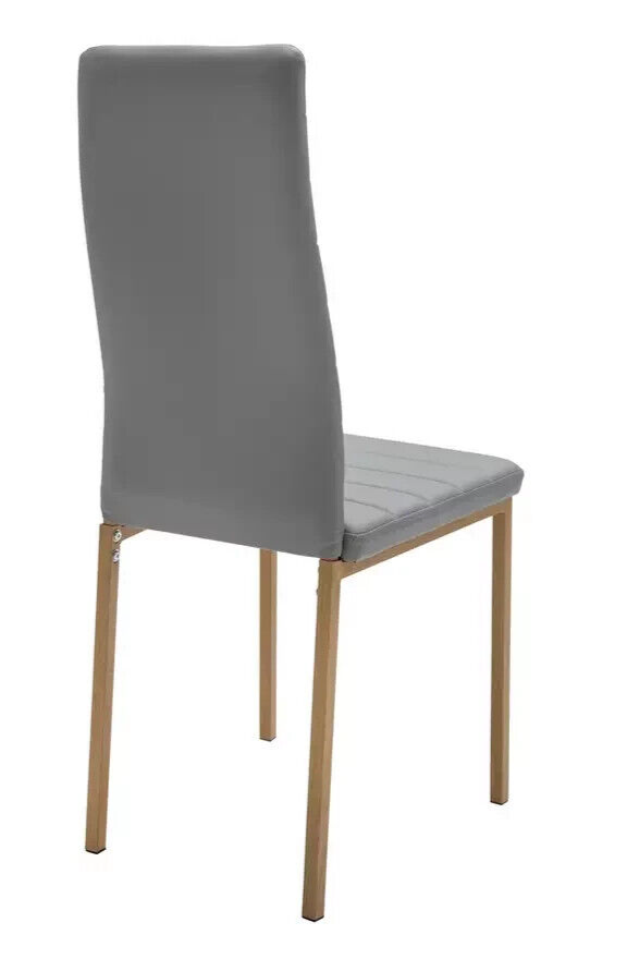 Home Helena Glass Dining Table & 4 Grey Chairs | Modern Kitchen Dining Room Set