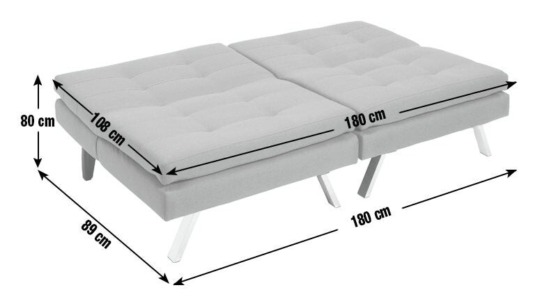 Duo Fabric Clic Clac Sofa Bed - Teal