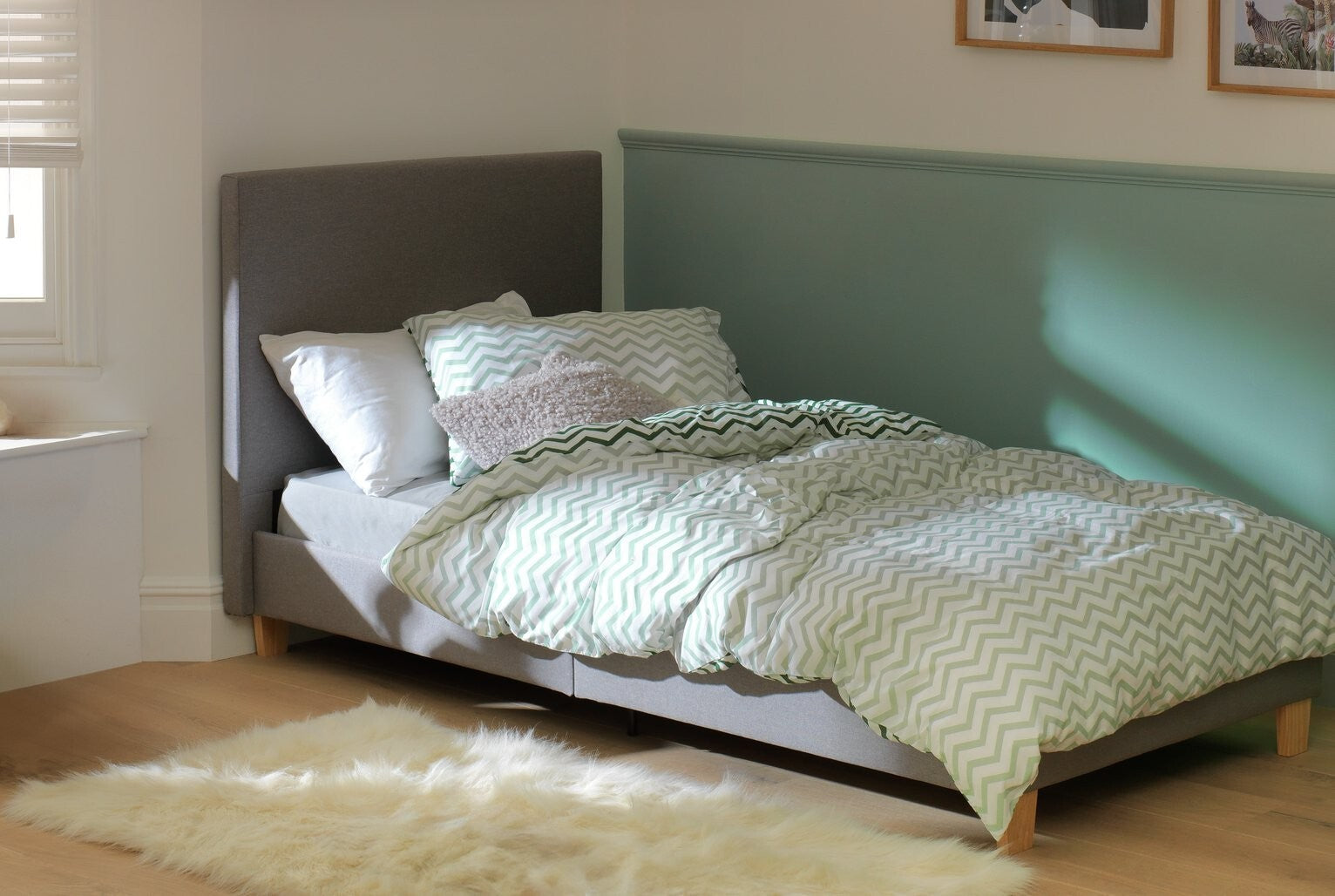 Oliver Single Bed in a Box Grey | Easy Assembly Compact Bed Frame