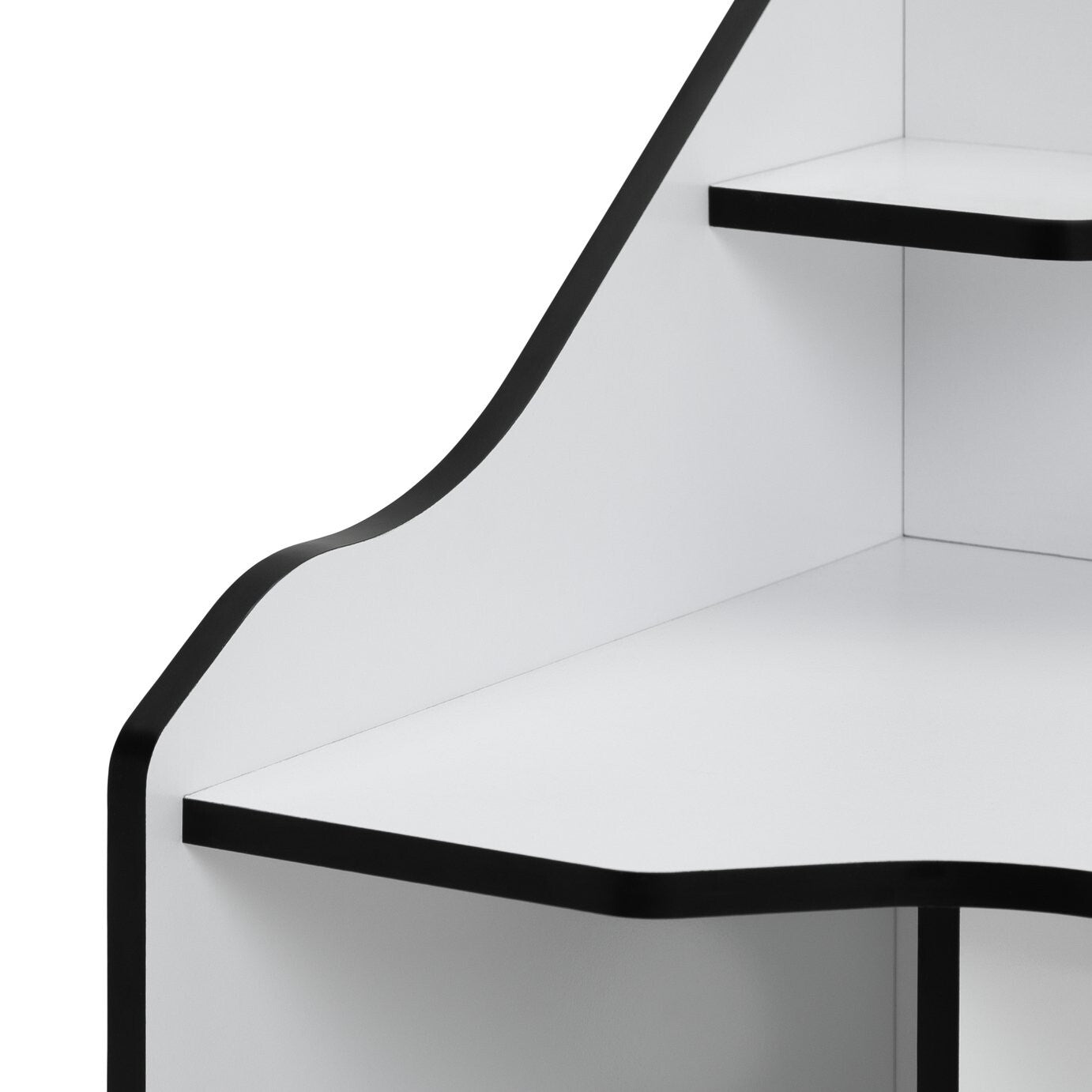 Ultimate Controller Gaming Desk Black and White | Modern PC Gaming Desk for Home