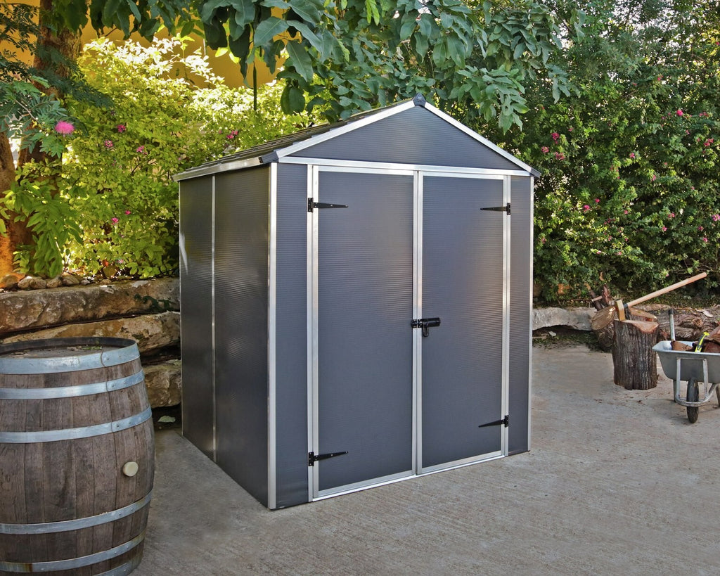 Palram Canopia Rubicon Plastic Grey Garden Shed - 6 x 5ft