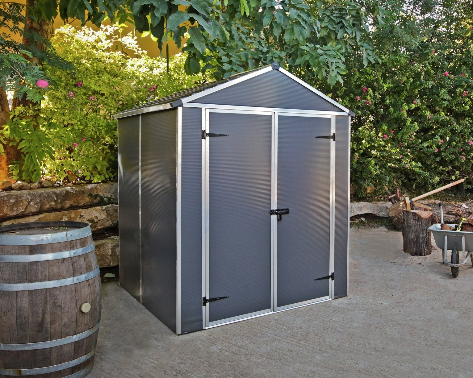 Palram Canopia Rubicon Plastic Grey Garden Shed - 6 x 5ft