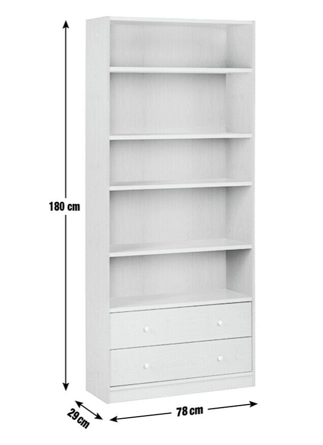 Maine 2 Drawer Bookcase - Black Ash Effect ( B Grade 29351 - 29352 )