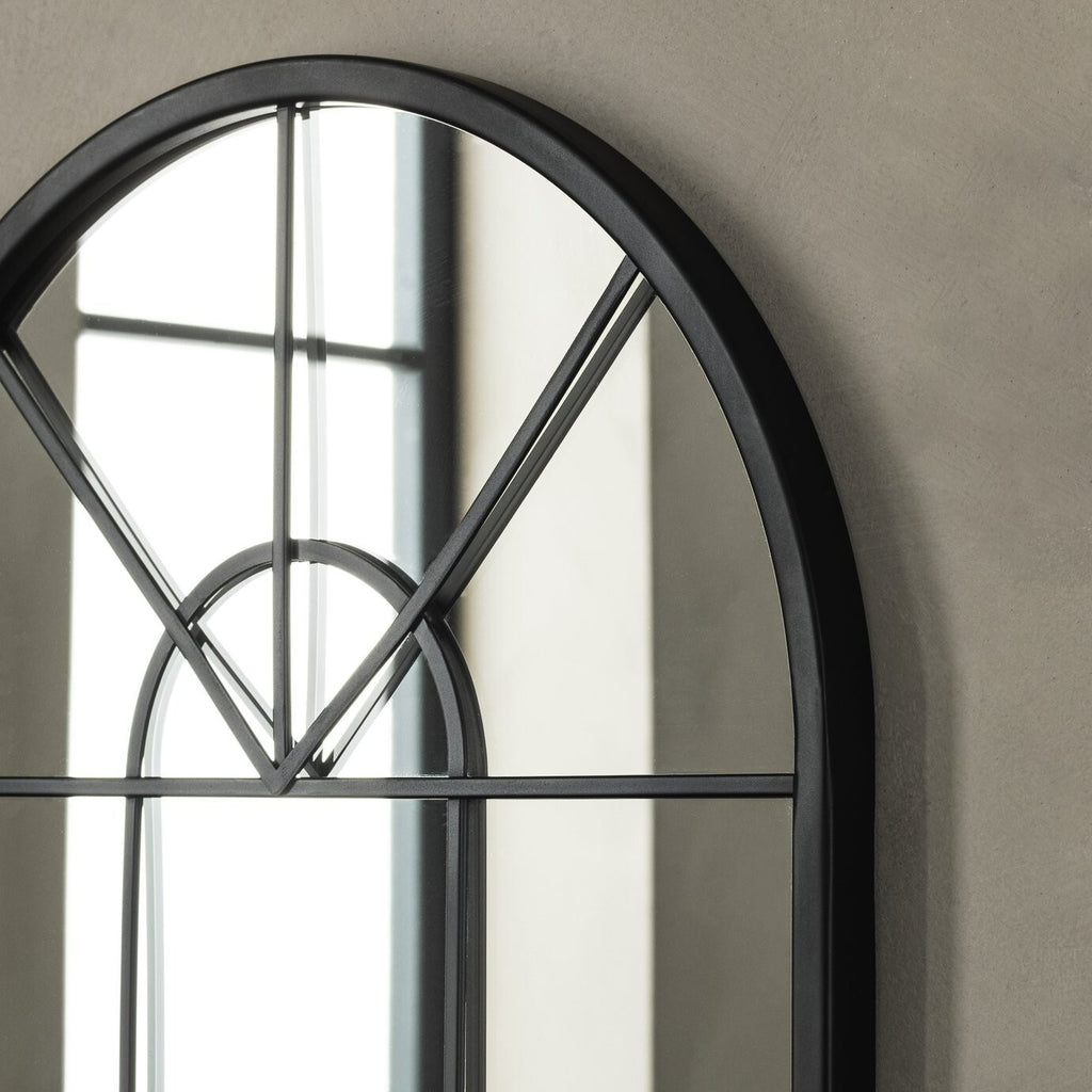 Habitat Arch Window Mirror - Black - 70x40cm