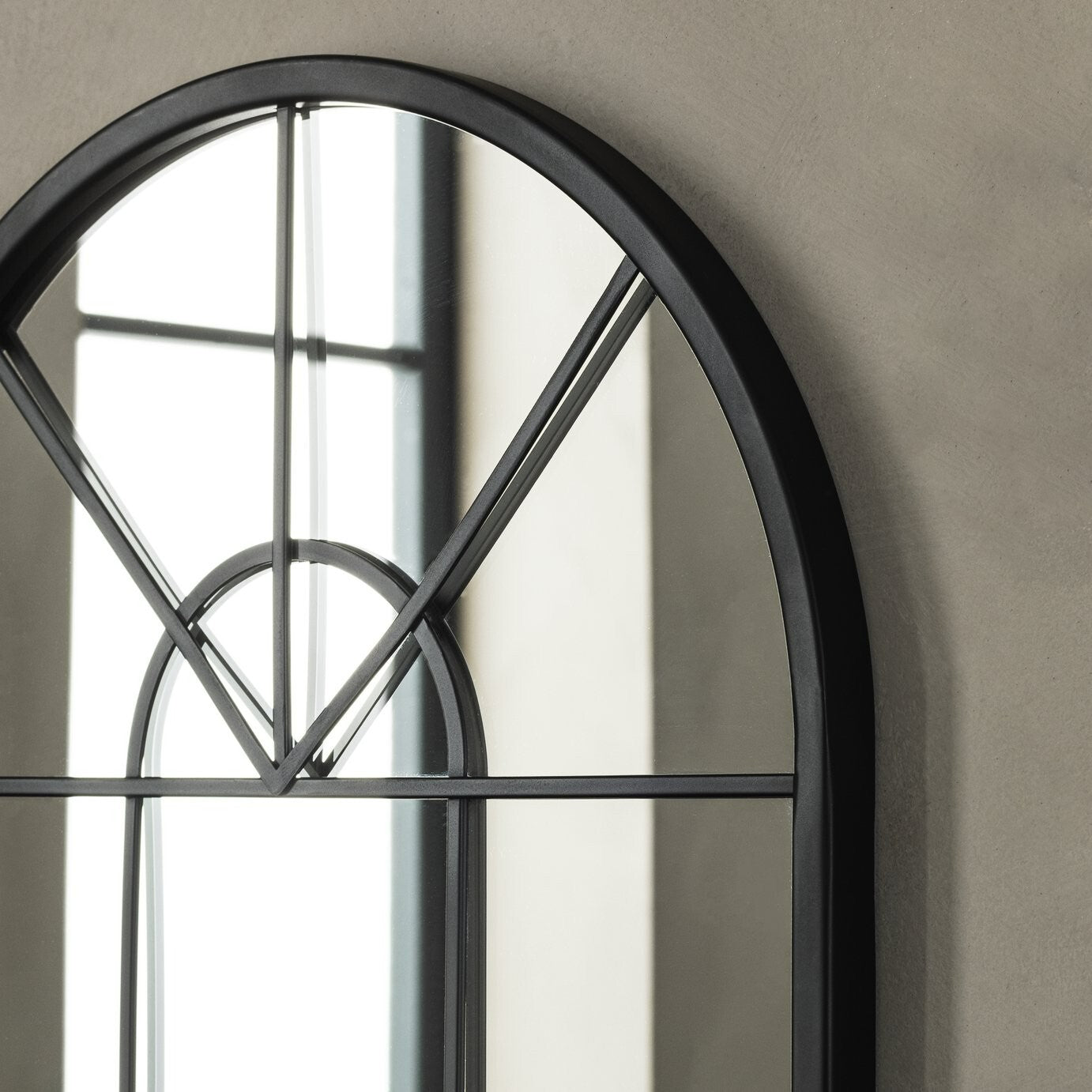 Habitat Arch Window Mirror - Black - 70x40cm