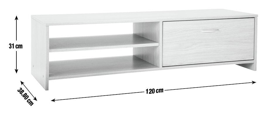 Squares 1 Drawer TV Unit Oak Effect | Compact Media Stand with Storage