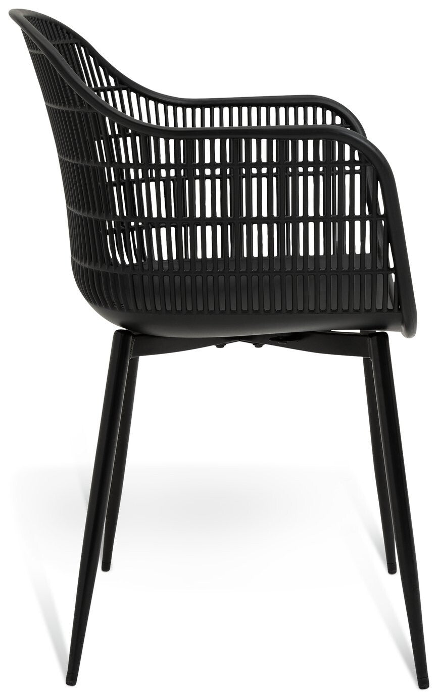 Habitat Serpa Set of 2 Plastic Garden Chairs - Black ( B Grade 8579 )