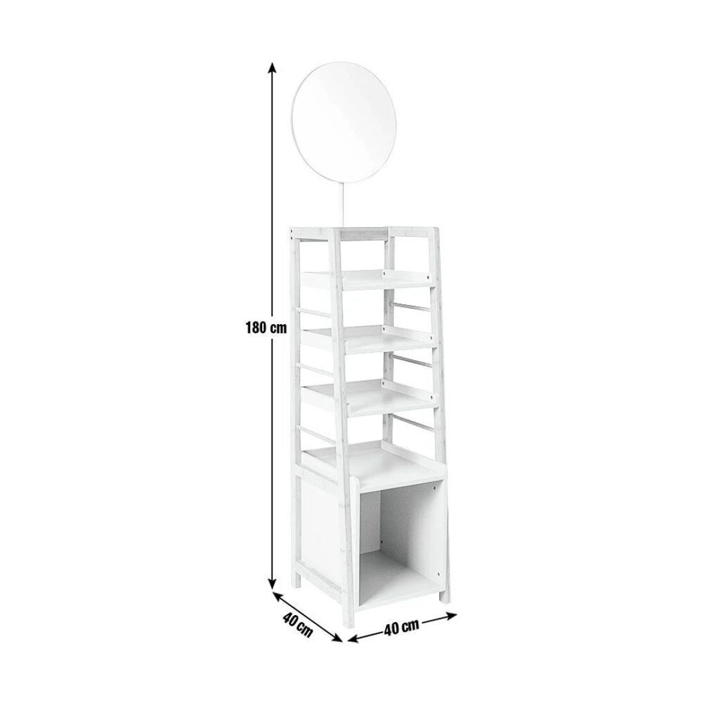 Habitat Bamboo Mirrored Tallboy - Grey