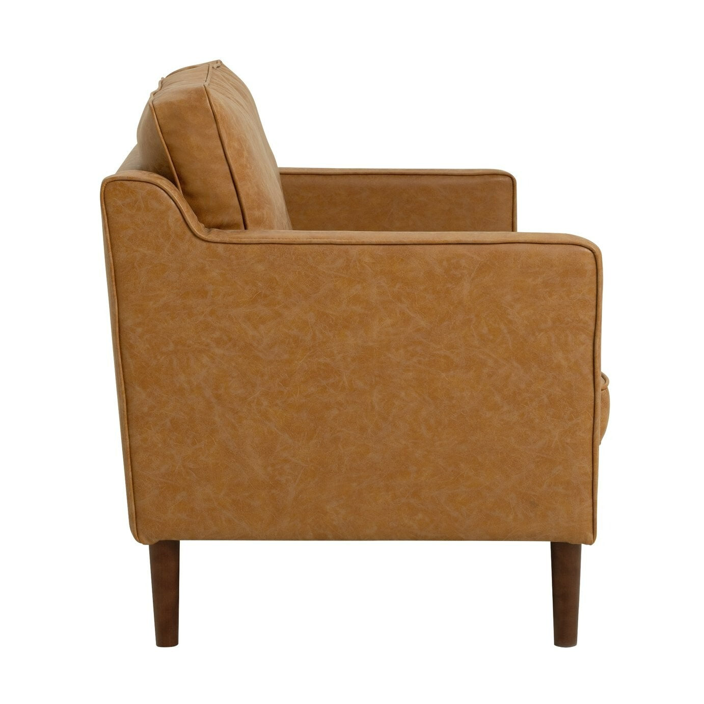 Knox Leather 2 Seater Sofa Tan | Faux Leather Couch Compact Lounge Seating