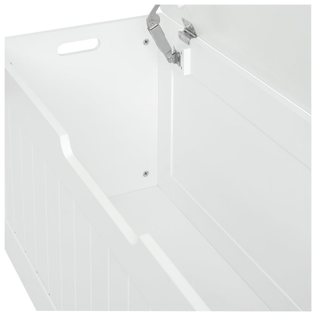 Marston XL Shaker Blanket Box White | Bedroom Storage Chest Wooden Trunk Ottoman