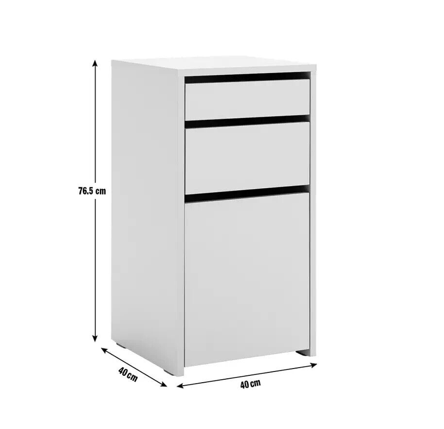 Habitat Pepper 2 Drawer Cabinet - Grey