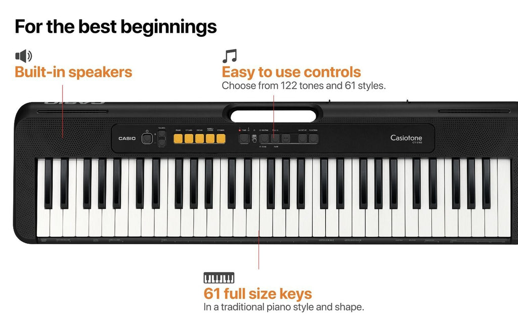 Casio CT-S100AD Keyboard, Stand and Headphones Bundle