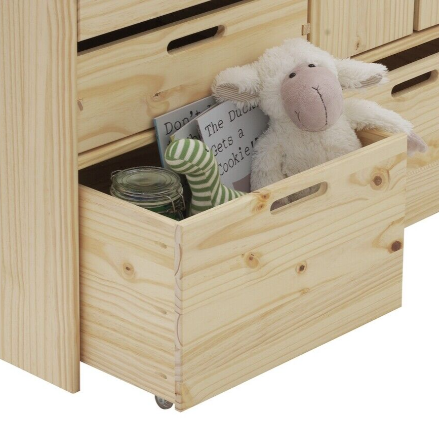 Habitat Kids Rico Double Solid Pine Storage Toy Box Wood Work Space Shelves