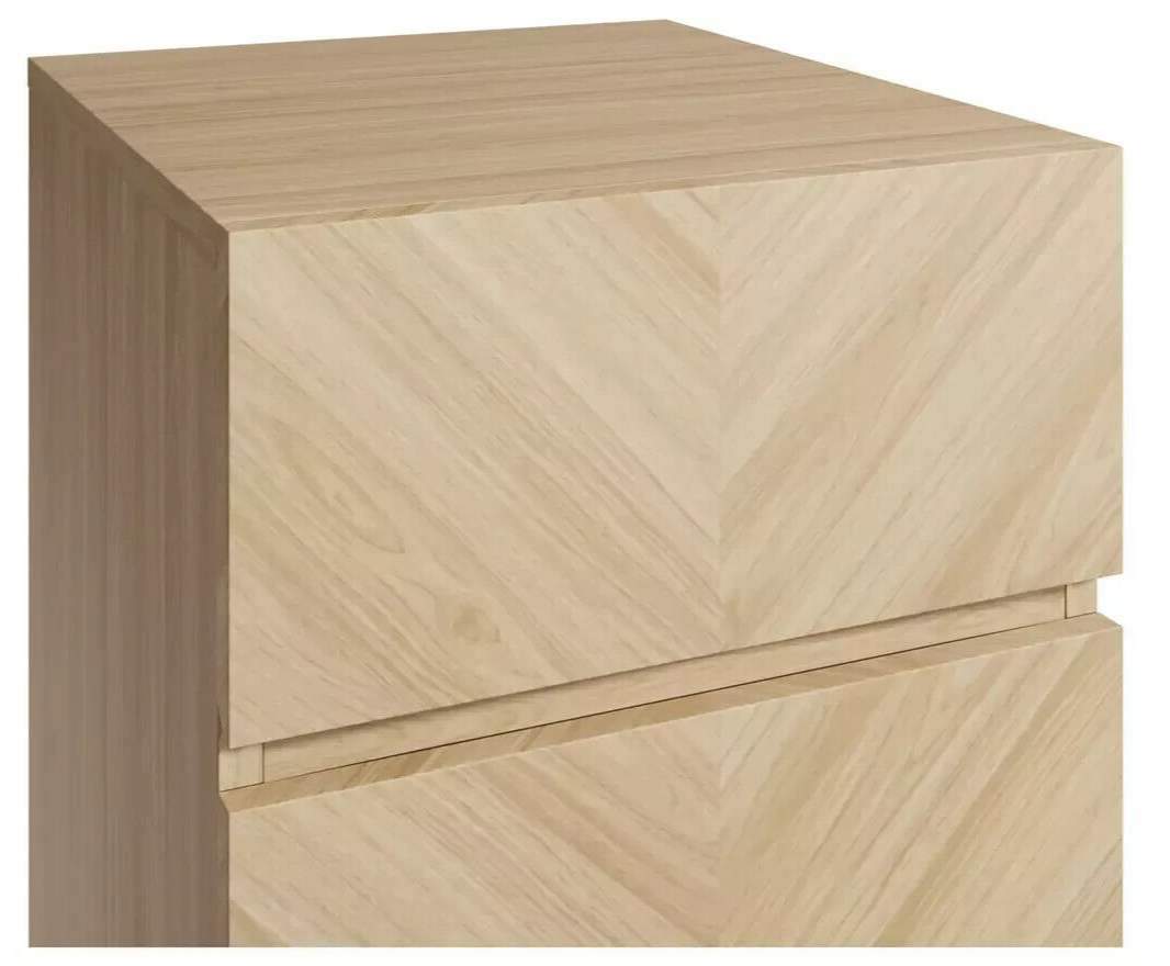 GFW Catania 3 Drawer 2 Bedside Table - Oak