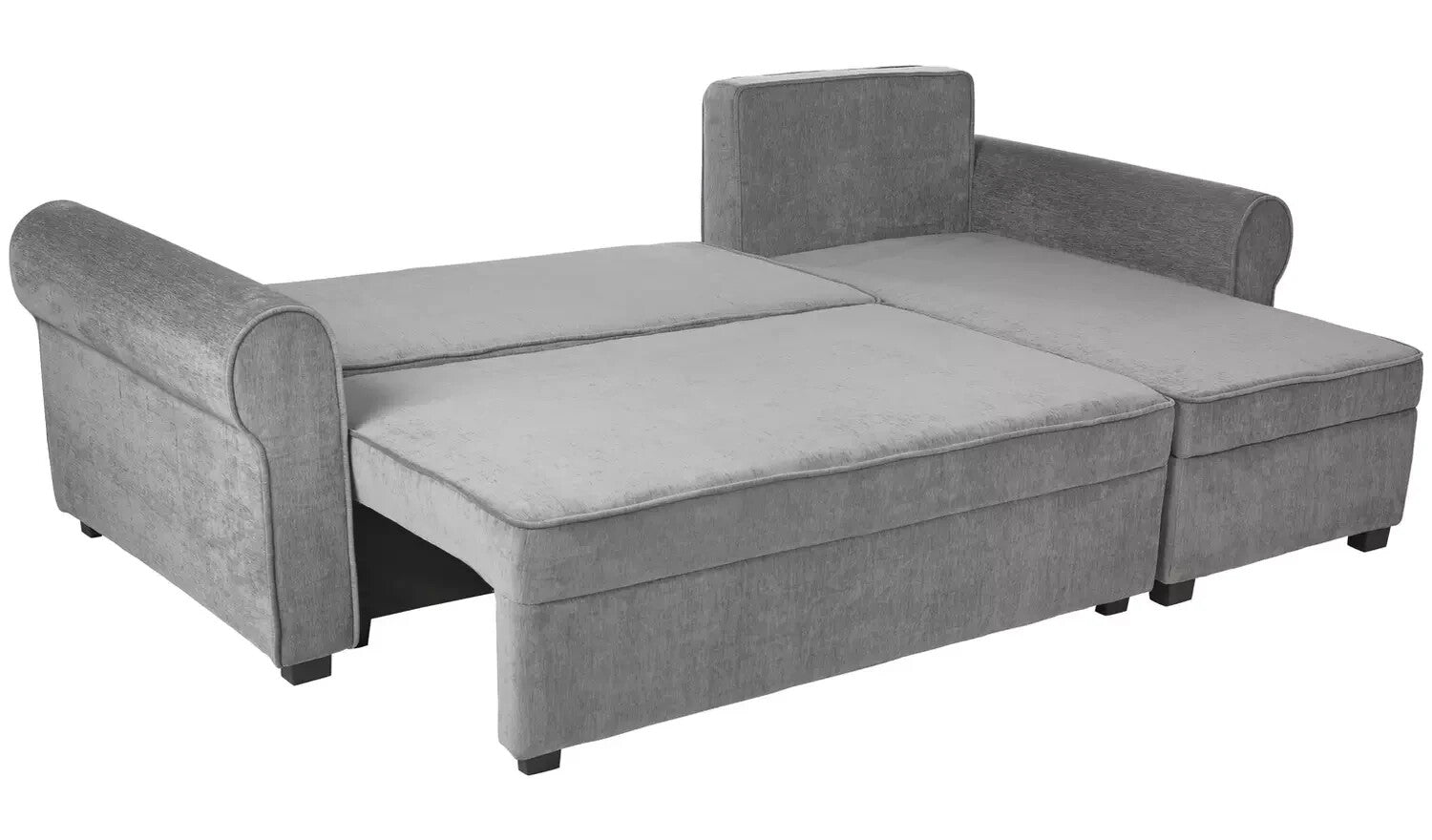 Addie Velvet Reversible Storage Sofa Bed - Grey