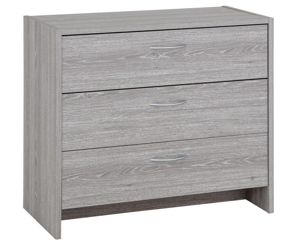Seville 3 Drawer Chest - Grey Oak Effect