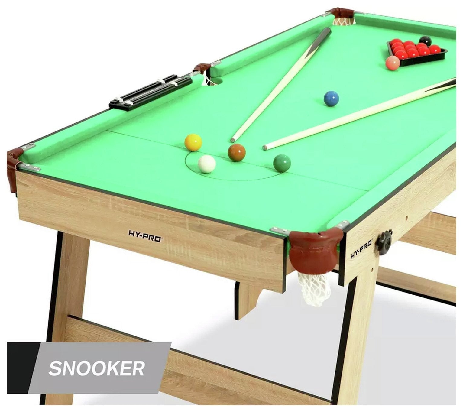 Hy-Pro 6ft Folding Snooker and Pool Table - Oak ( B Grade )