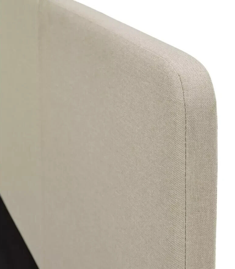 Home Kristopher Double Fabric Bed Frame - Cream | Cream Upholstered Bed Modern