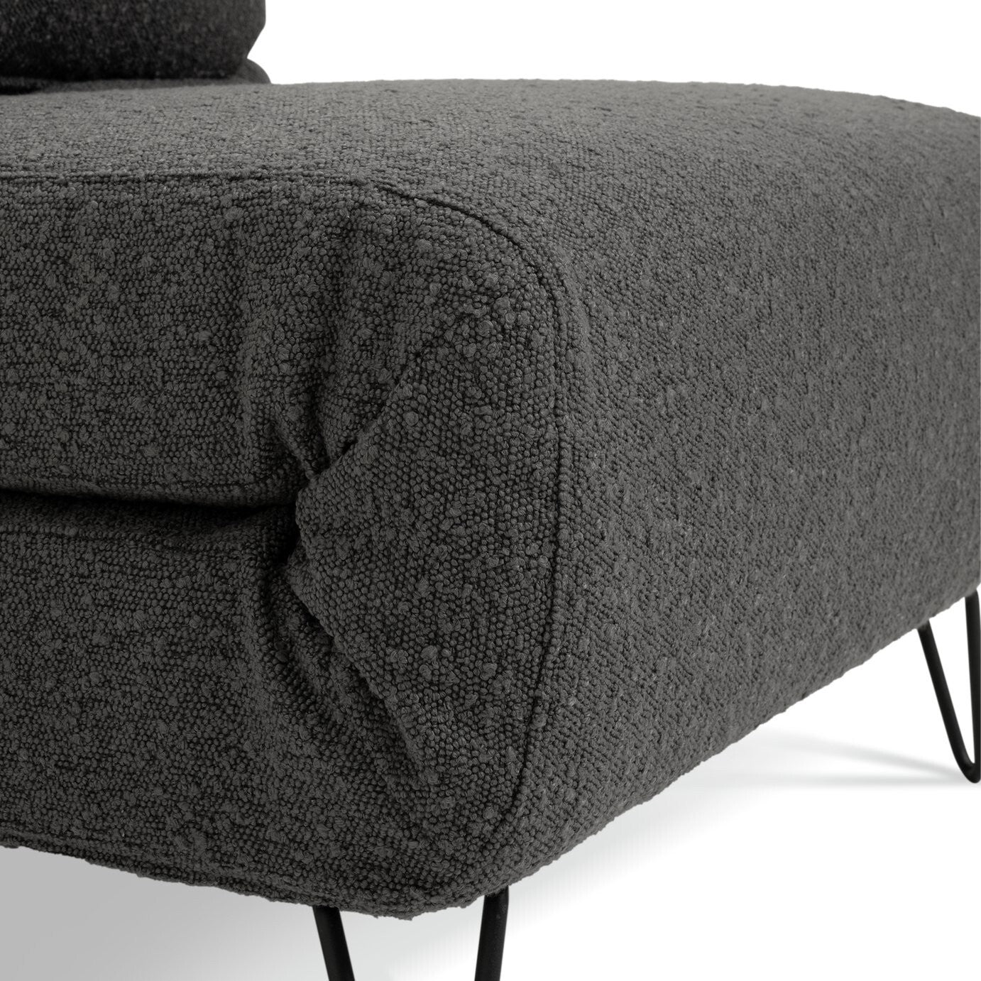 Roni Fabric Small Single Chair Bed -Grey