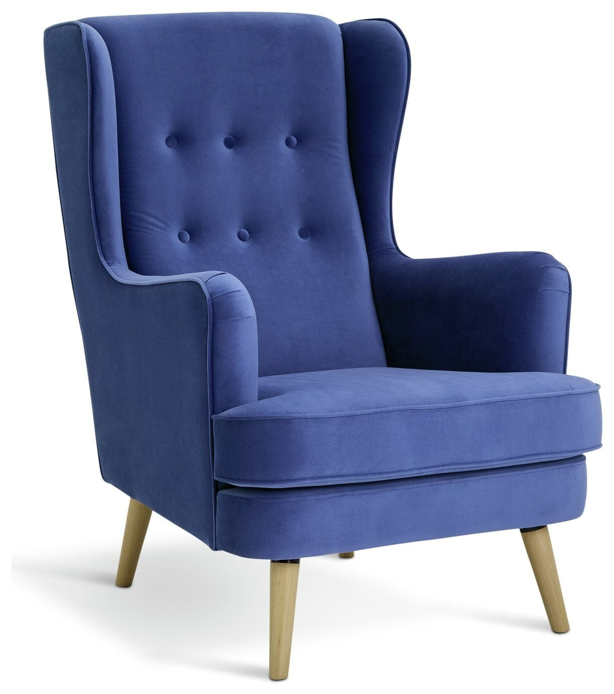 Habitat Callie Velvet Chair - Cornflower Blue