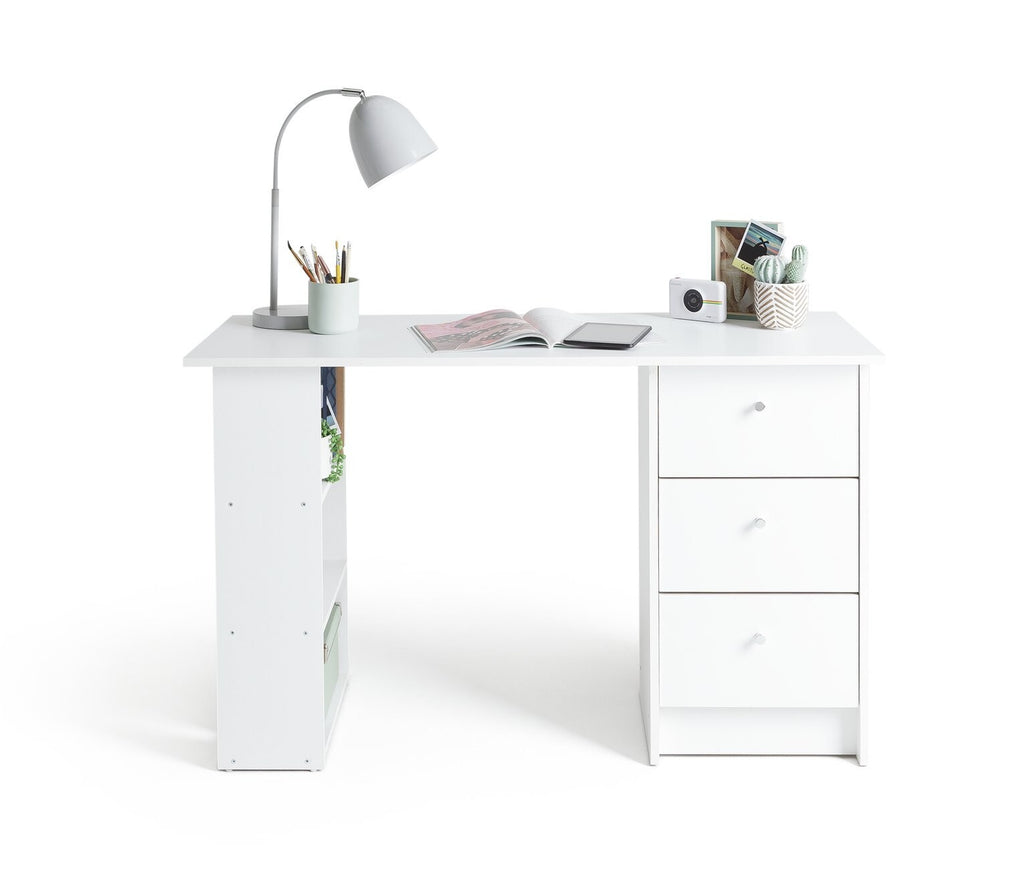 Malibu 3 Drawer Office Desk - White ( B Grade )