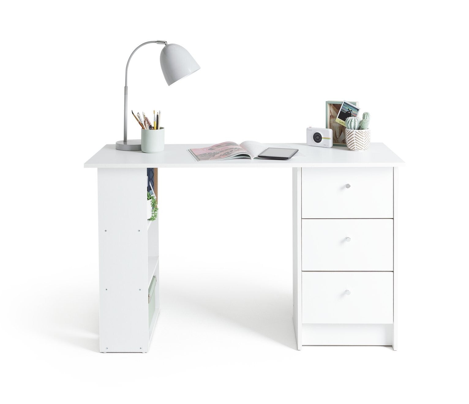 Malibu 3 Drawer Office Desk - White ( B Grade )