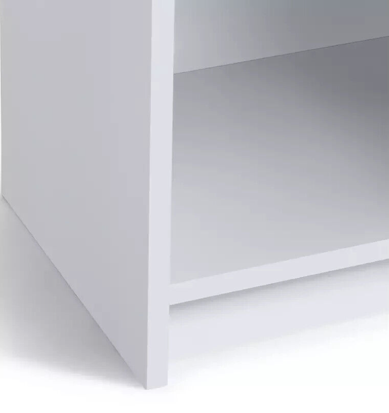 Maine Narrow 6 Shelf Bookcase - Shelving Storage Unit Display Cabinet - White