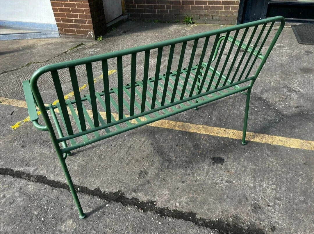 Habitat Indu 2 Seater Metal Garden Bench - Green