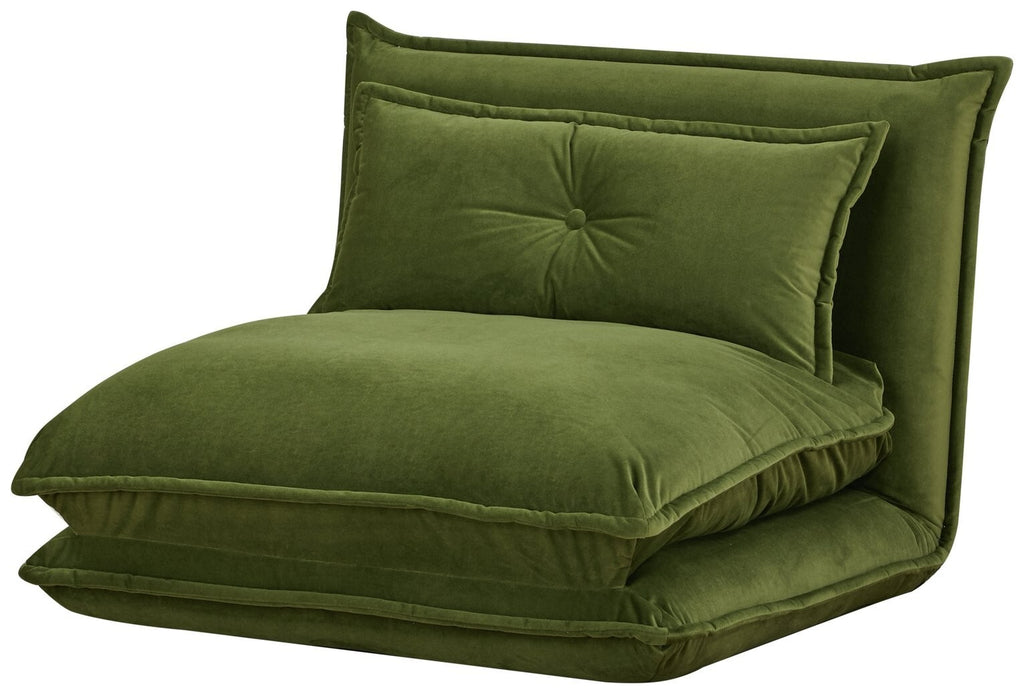 Lottie Fabric Chair Bed - Moss Green