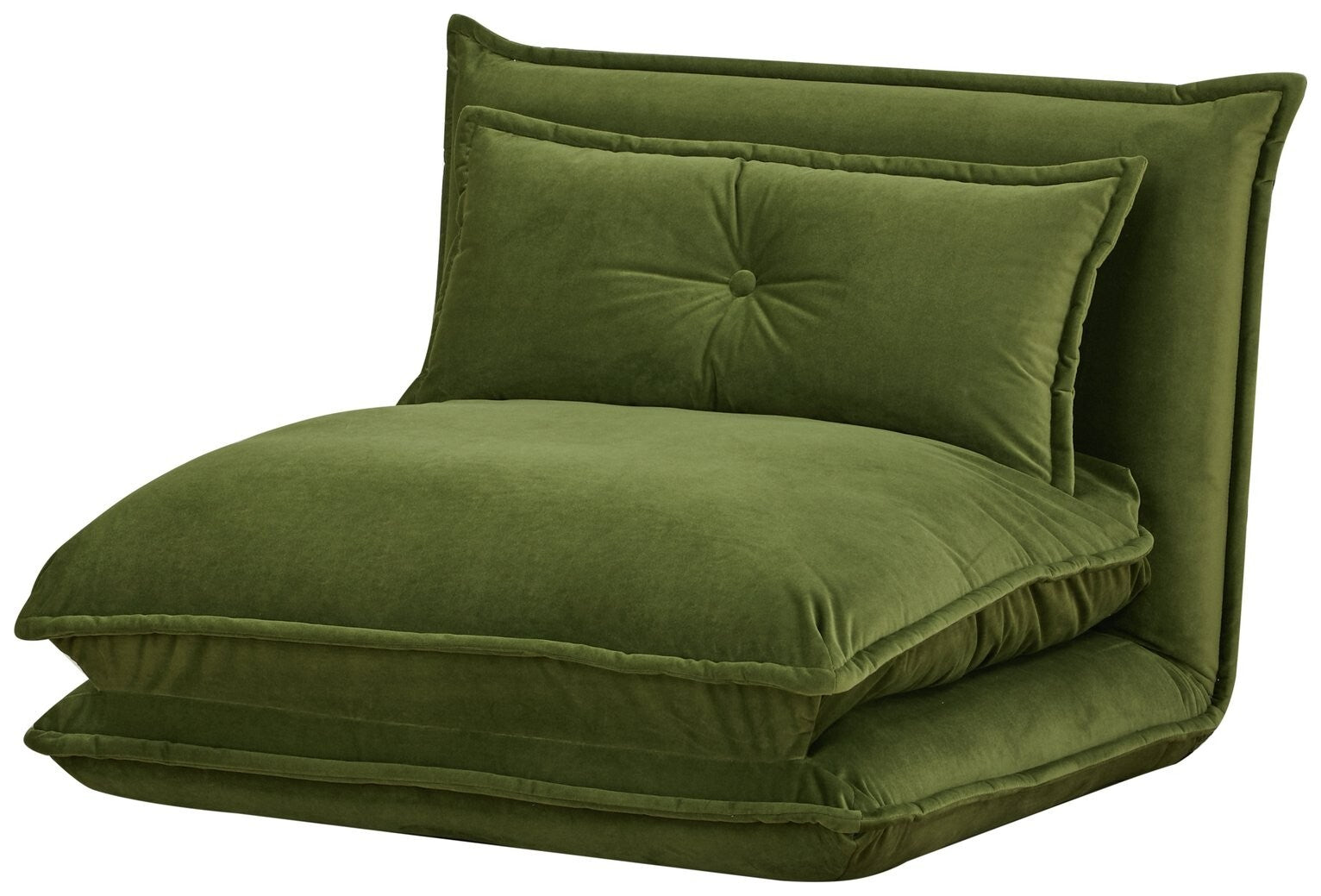 Lottie Fabric Chair Bed - Moss Green