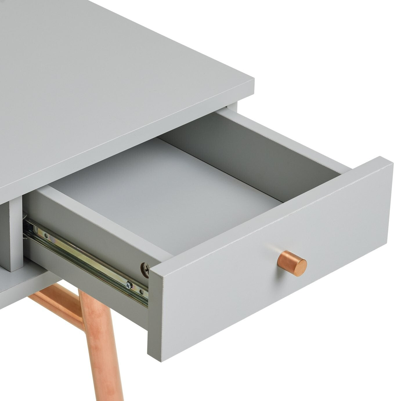 Valence 2 Drawer Office Desk - Grey & Rose Gold
