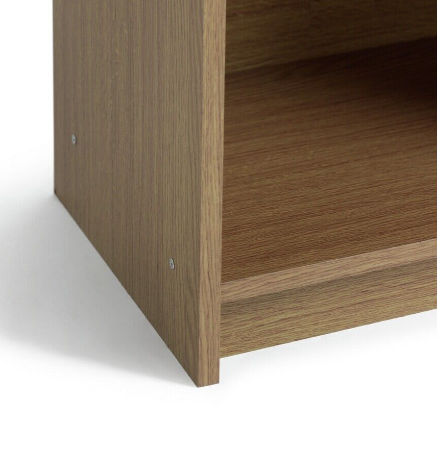 Maine Narrow 6 Shelf Bookcase - Shelving Storage Unit Display Cabinet - Oak