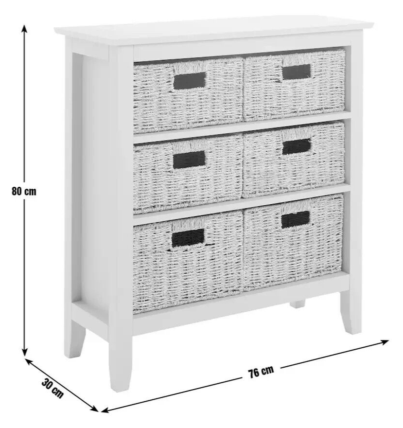 Willow 6 Drawer Unit - Grey ( B Grade 34675 )