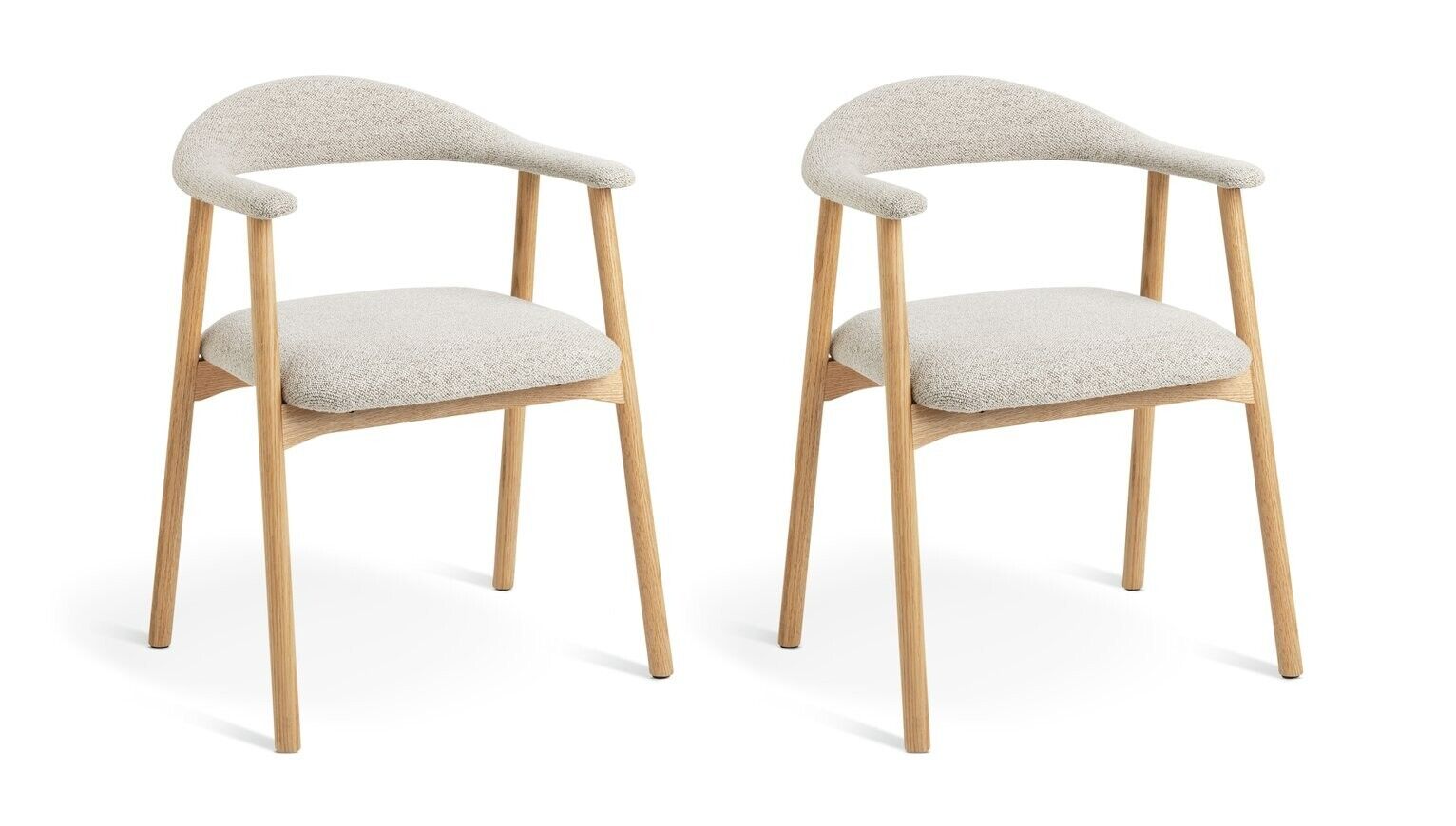 Lex Pair of Fabric Dining Chairs - Natural