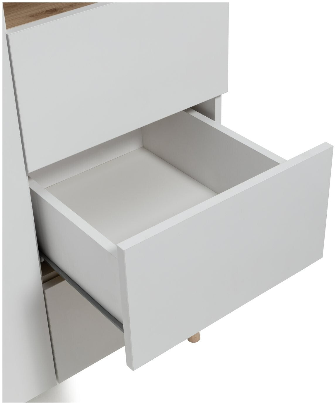 Skandi 1 Door 3 Drw Open Wardrobe -White Two Tone