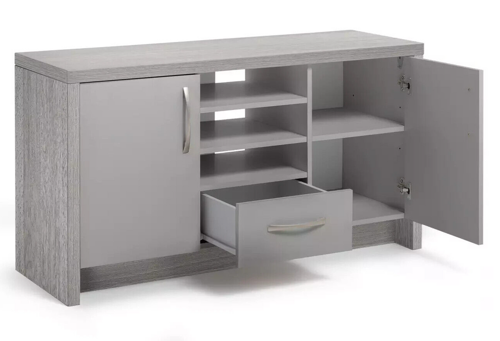 Venice 2 Door 1 Drawer Low Sideboard - Grey