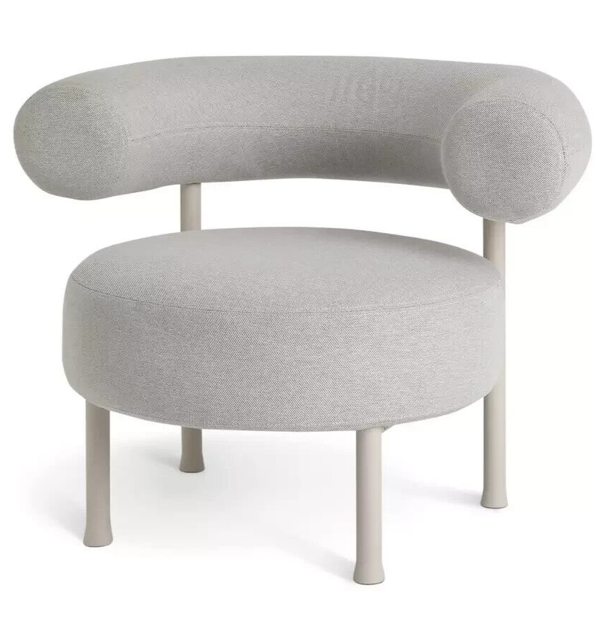 Habitat 60 Tuva Fabric Curved Chair - Grey