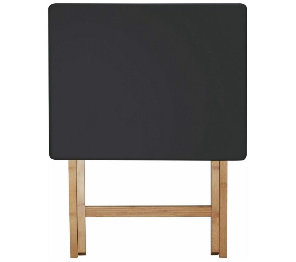 Habitat Drew Folding Bamboo 2 Seater Table - Black | Compact Outdoor Indoor