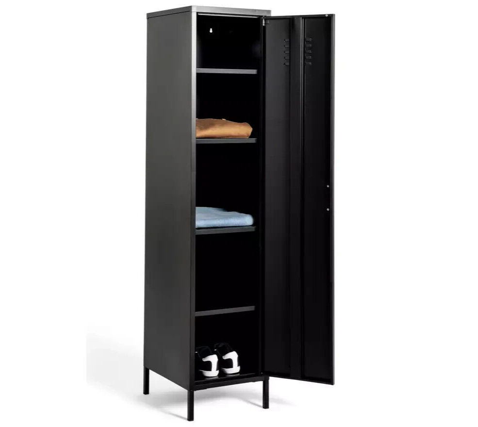 Habitat Stevie Tall 1 Door 4 Shelves Locker - Black
