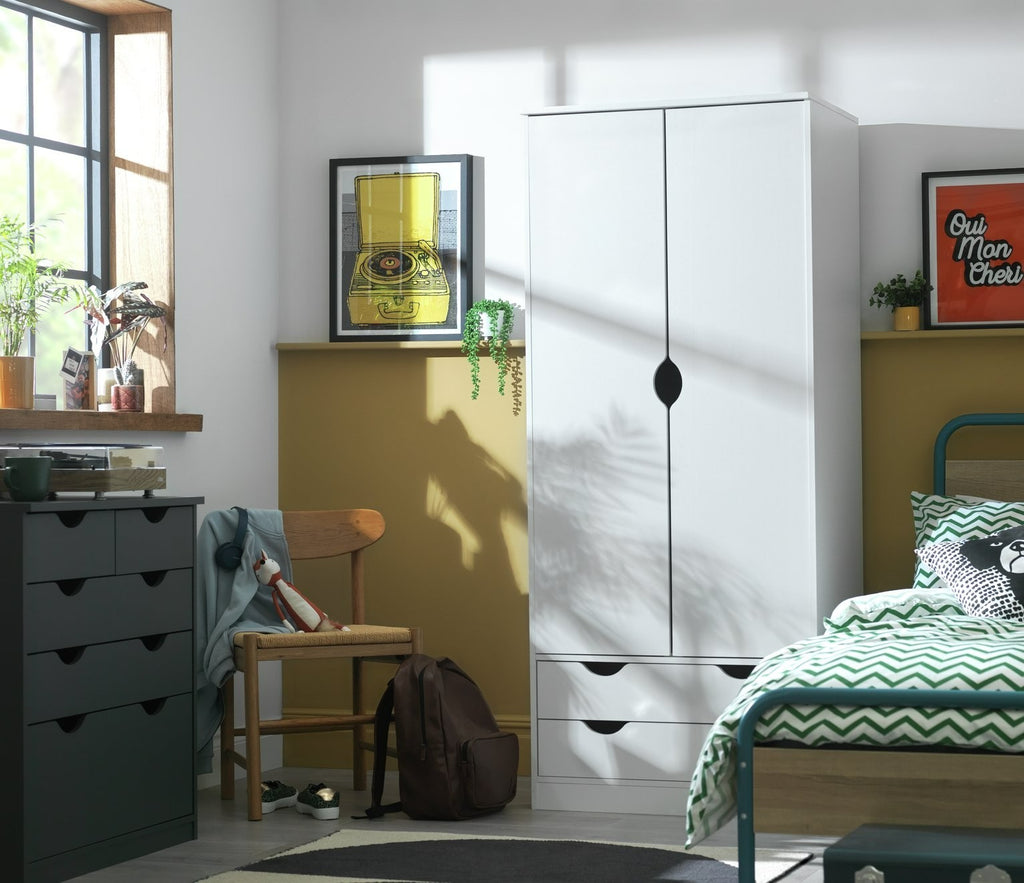 Kids Pagnell 2 Door 2 Drawer Wardrobe - White | Wardrobe for kids
