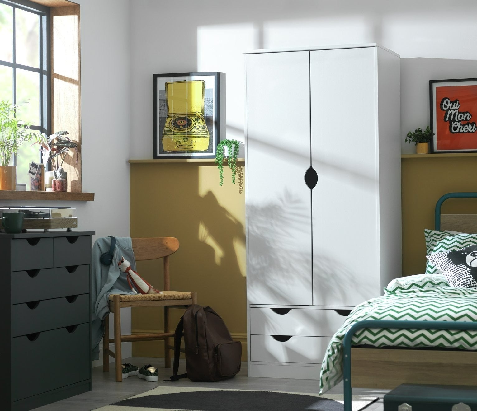 Kids Pagnell 2 Door 2 Drawer Wardrobe - White | Wardrobe for kids