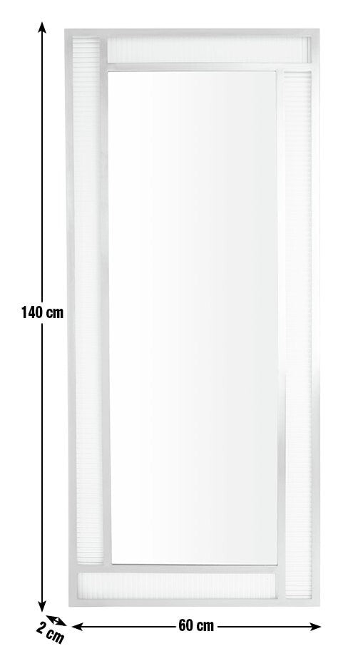 Habitat Glass & Brass Ribbed Wall Mirror - 140x60cm