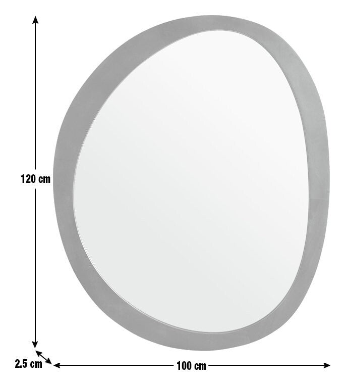 Mango Wood Irregular Wall Mirror - 120x100cm